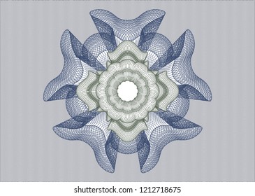 Blue and green passport money rosette