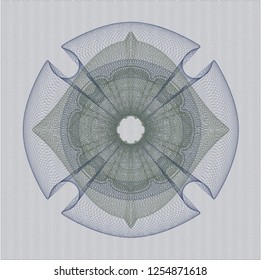 Blue and green passport money rosette