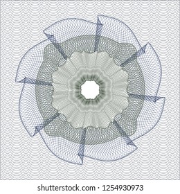 Blue and green passport money rosette