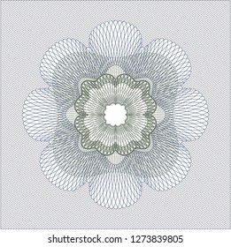 Blue and green passport money rosette