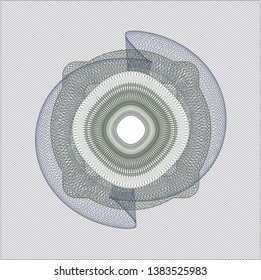 Blue and green passport money rosette. Vector Illustration. Detailed.