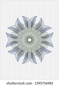 Blue and green passport money rosette. Vector Illustration. Detailed.