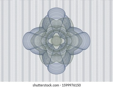 Blue and green passport money rosette. Vector Illustration. Detailed.