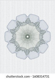 Blue and green passport money rosette. Vector Illustration. Detailed.