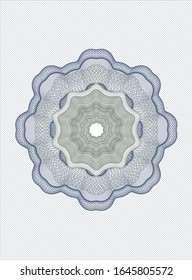 Blue and green passport money rosette. Vector Illustration. Detailed.