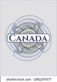 Blue And Green Passport Money Rossete With Text Canada Inside