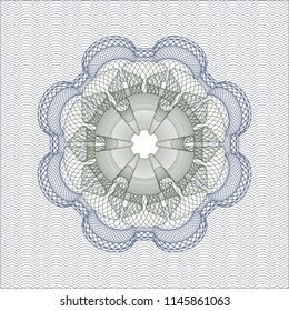Blue and green passport money rossete