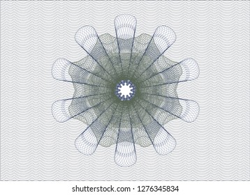 Blue and green passport money style rosette