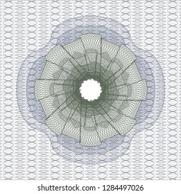 Blue and green passport money style rosette