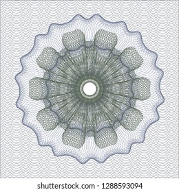 Blue and green passport money style rosette