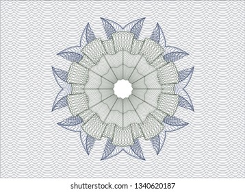 Blue and green passport money style rosette