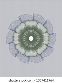 Blue and green passport money style rosette