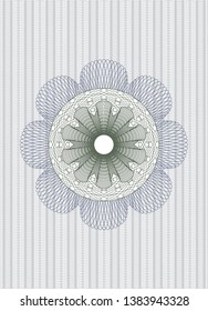 Blue and green passport money style rosette. Vector Illustration. Detailed.