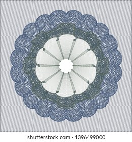 Blue and green passport money style rosette. Vector Illustration. Detailed.