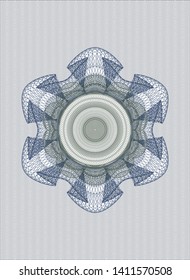 Blue and green passport money style rosette. Vector Illustration. Detailed.