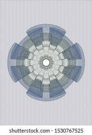 Blue and green passport money style rosette. Vector Illustration. Detailed.