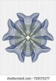 Blue and green passport money style rossete