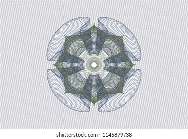Blue and green passport rosette
