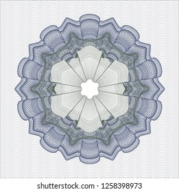 Blue and green passport rosette
