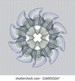 Blue and green passport rosette