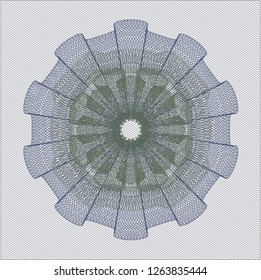 Blue and green passport rosette