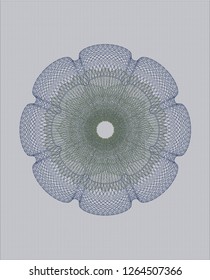 Blue and green passport rosette
