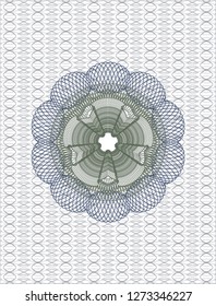 Blue and green passport rosette