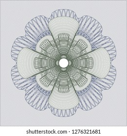 Blue and green passport rosette