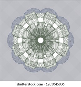 Blue and green passport rosette