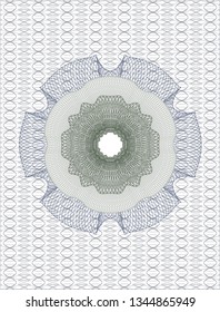 Blue and green passport rosette