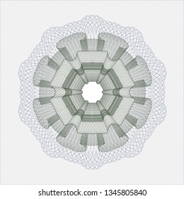 Blue and green passport rosette