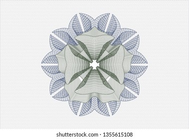 Blue and green passport rosette
