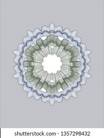 Blue and green passport rosette