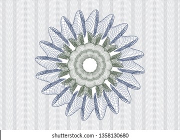 Blue and green passport rosette