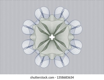 Blue and green passport rosette