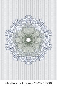 Blue and green passport rosette