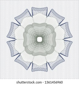 Blue and green passport rosette