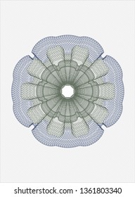Blue and green passport rosette