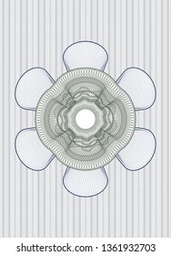 Blue and green passport rosette