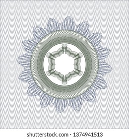Blue and green passport rosette