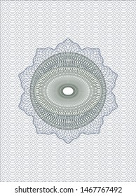 Blue and green passport rosette. Vector Illustration. Detailed.