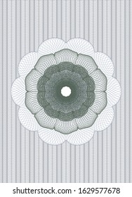 Blue and green passport rosette. Vector Illustration. Detailed.
