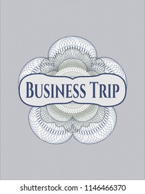 Blue and green passport rossete with text Business Trip inside