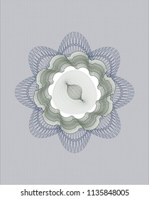 Blue and green passport style rosette