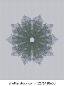 Blue and green passport style rosette