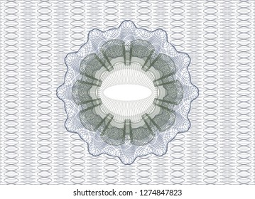 Blue and green passport style rosette