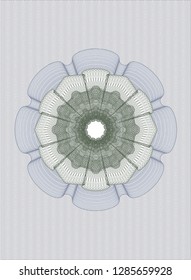 Blue and green passport style rosette