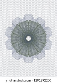 Blue and green passport style rosette
