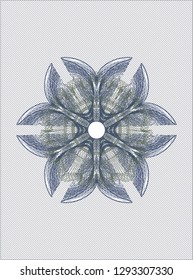 Blue and green passport style rosette