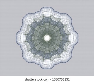 Blue and green passport style rosette